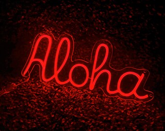 Aloha LED Neon Sign, Bedroom Neon, Office Neon, Neon Light, Relaxing Decoration, Zen, Light Sign, Neon Designs, Gift Idea