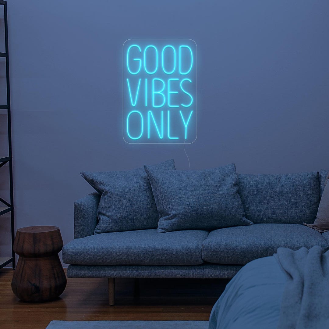 Insegna al neon Good Vibes, luci al neon per la decorazione