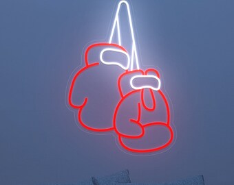 Red Boxing Gloves Neon Sign, Decorative Light Sign, Sports Interior Decoration, Neon Light, Neon Craftsman, Neon Designs