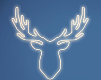Neon Sign Reindeer Design LED, Luminous Sign Design, Interior Decoration Living Room, Christmas decoration, neon craftsman, neon designs