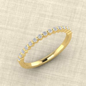 2.00 MM Round Cut Moissanite Wedding Band, Shared Prong Eternity Band, Minimalist Moissanite Band, Bubble Prong Set, Floting Bubble Band