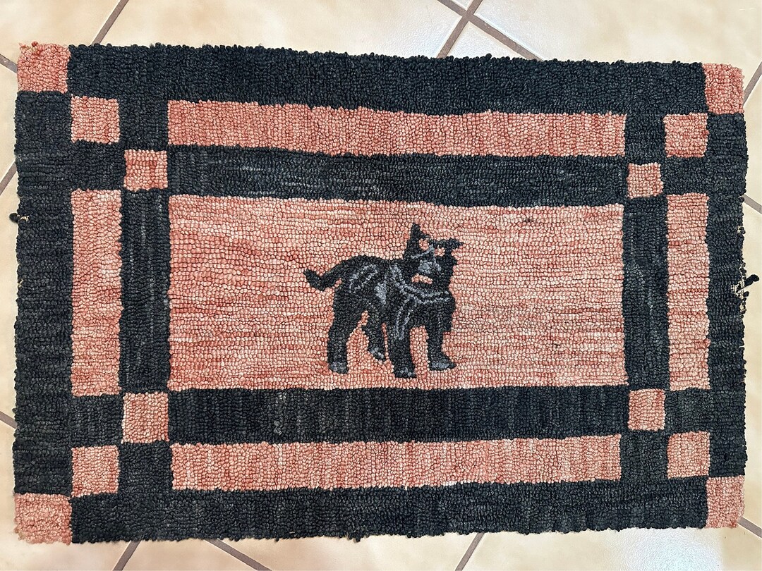 Scottie Dog Vintage or Antique Finished Hooked Rug - Etsy