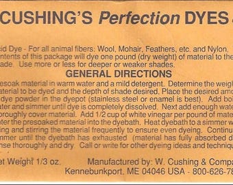 Cushing’s Perfection Acid Dyes - Colors A through T