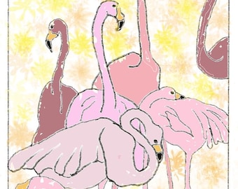 Ein extravagantes Flamingos-Muster
