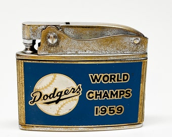 Briquet LA DODGERS 1959 - briquet publicitaire Champions de la série mondiale des champions de la série Los Angeles de Los Angeles, ancien Rare et Antique