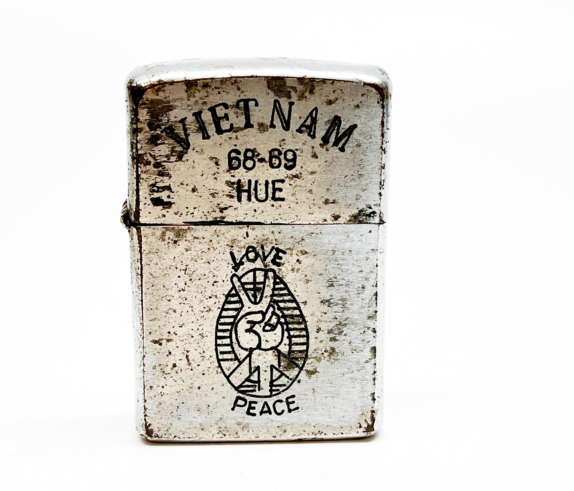 1968 Hue Vietnam Zippo Lighter - Working Trench Art Antique
