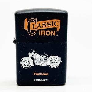 PANHEAD BIKER LIGHTER - Working 1990s Rare Vintage Old Cool Trucker Flip Top Classic Iron Lighter
