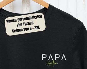 Papa T-shirt aanpasbaar met kindernamen, Vaderdagcadeau, cadeau voor aanstaande vaders, papa shirt met naam, herenshirt