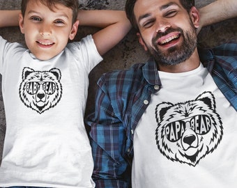 Conjunto de traje de papá oso y bebé oso para papá y sus hijos, regalo ideal para el día del padre, look de pareja papá y bebé, traje de papá y yo