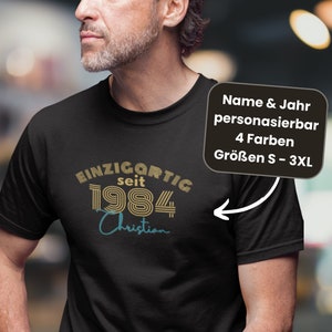 Personalized Birthday Shirt for Men: 30th, 40th, 50th Birthday T-Shirt, Unique since 1984, Ideal Gift