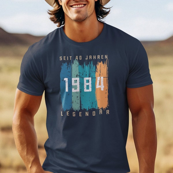 T-shirt da uomo per il 40° compleanno, regalo per il 40° compleanno, idea regalo per il 40° compleanno, maglietta da uomo per il compleanno, leggendaria dal 1984