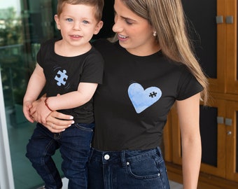 Mom & Son Missing Puzzle Piece Matching Outfit, Set for Mom and Baby or Toddler, Set for Mom and Son, Mom and Me Outfit