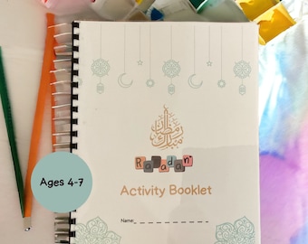 Ramadancadeaus voor kinderen. Activiteitenboekje voor kinderen. 30 pagina's met leuke Ramadan-activiteiten en kleurpagina's.