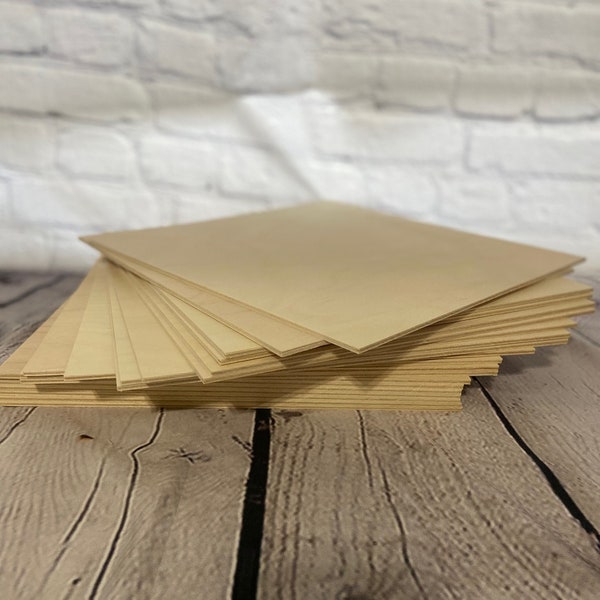 12x12 Baltic Birch Plywood 1/8" - (5 pcs) Ideal for Glowforge Projects and Sign making - Unfinished