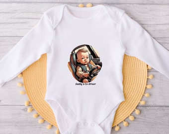 Baby Romper « Papa’s Co-Driver » & Picture / Baby Romper / Cadeaux bébé / Body bébé / Cadeau bébé / Cadeaux pour bébés / Maman Papa