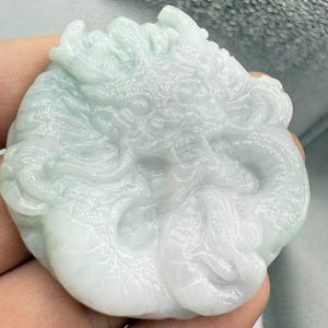 Certified 100% Natural  Jadeite Dragon Pendant