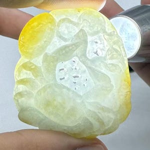 Certified Hand-made Yellow Burma Jadeite Wealthy Crab 八方来财