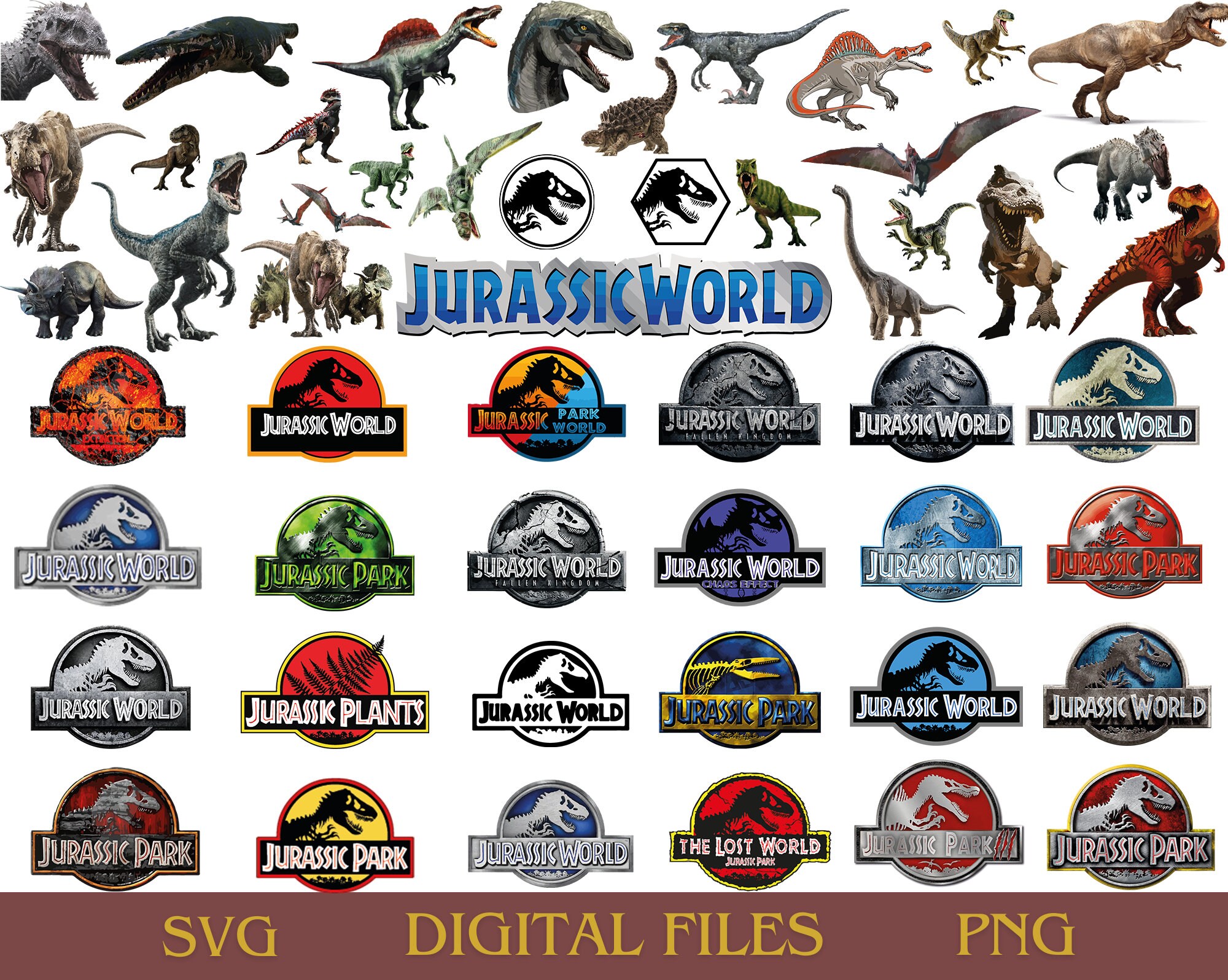 Jurassic - Logo Park Etsy