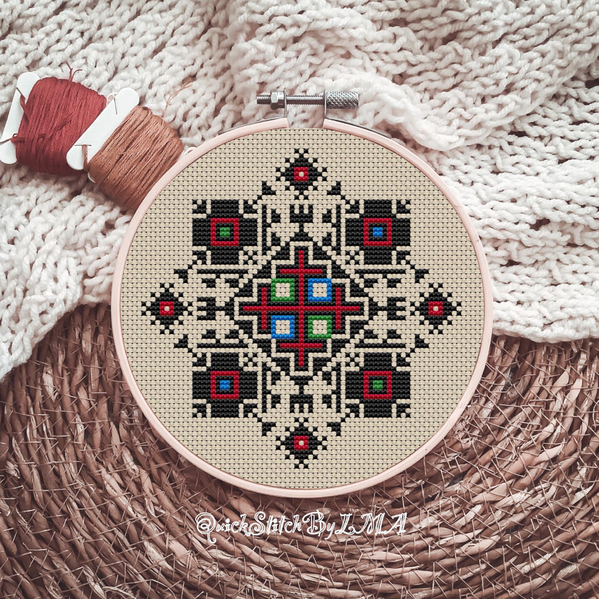 Croatian Folk Sampler Cross Stitch Pattern, Instant Download PDF
