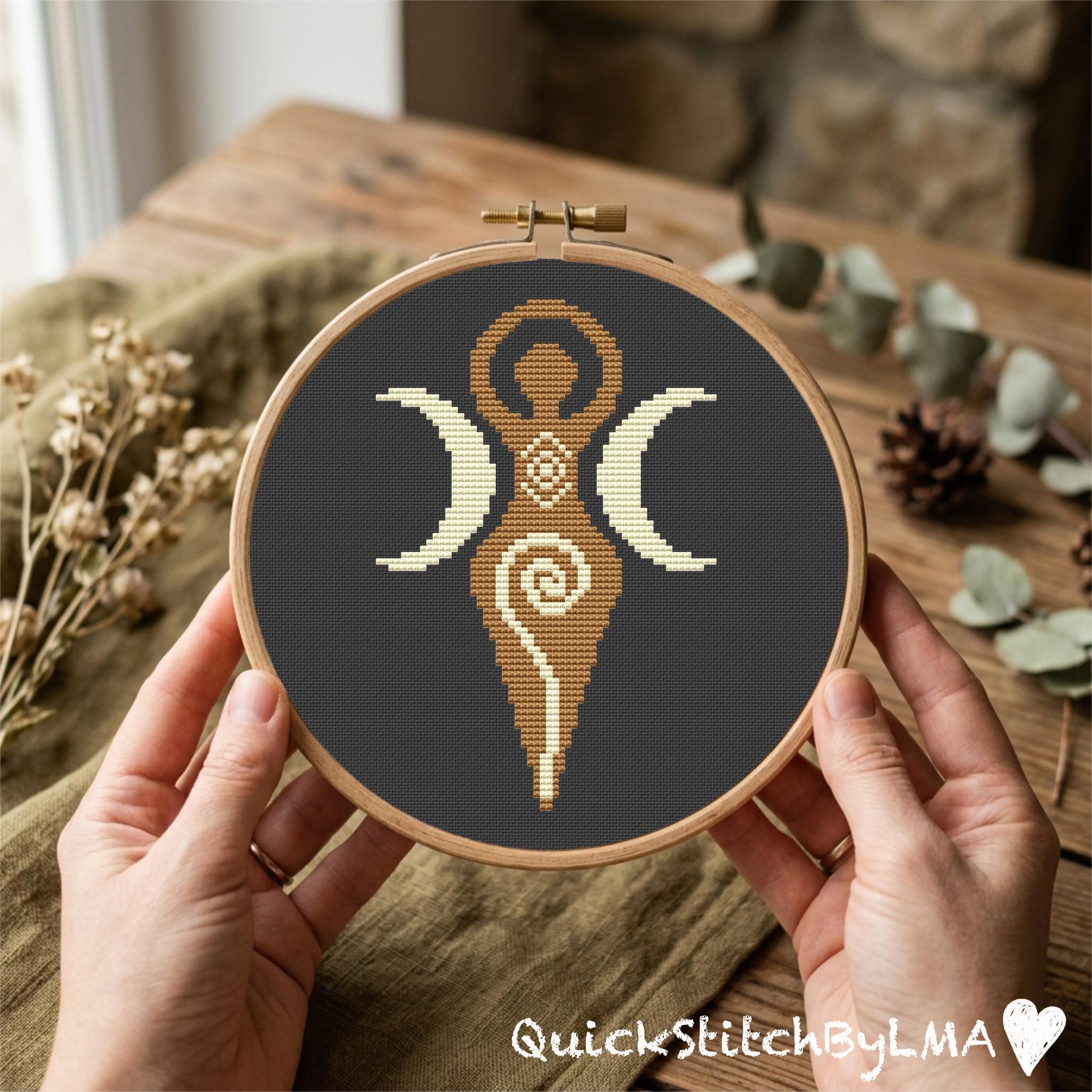 Wiccan Spiral Goddess Cross Stitch Pattern Instant Download PDF, Witchy ...