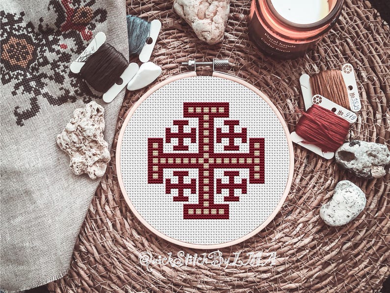Jerusalem Key Pattern Jerusalem Cross Stitch Pattern, Ancient Christianity Symbol (PDF ...