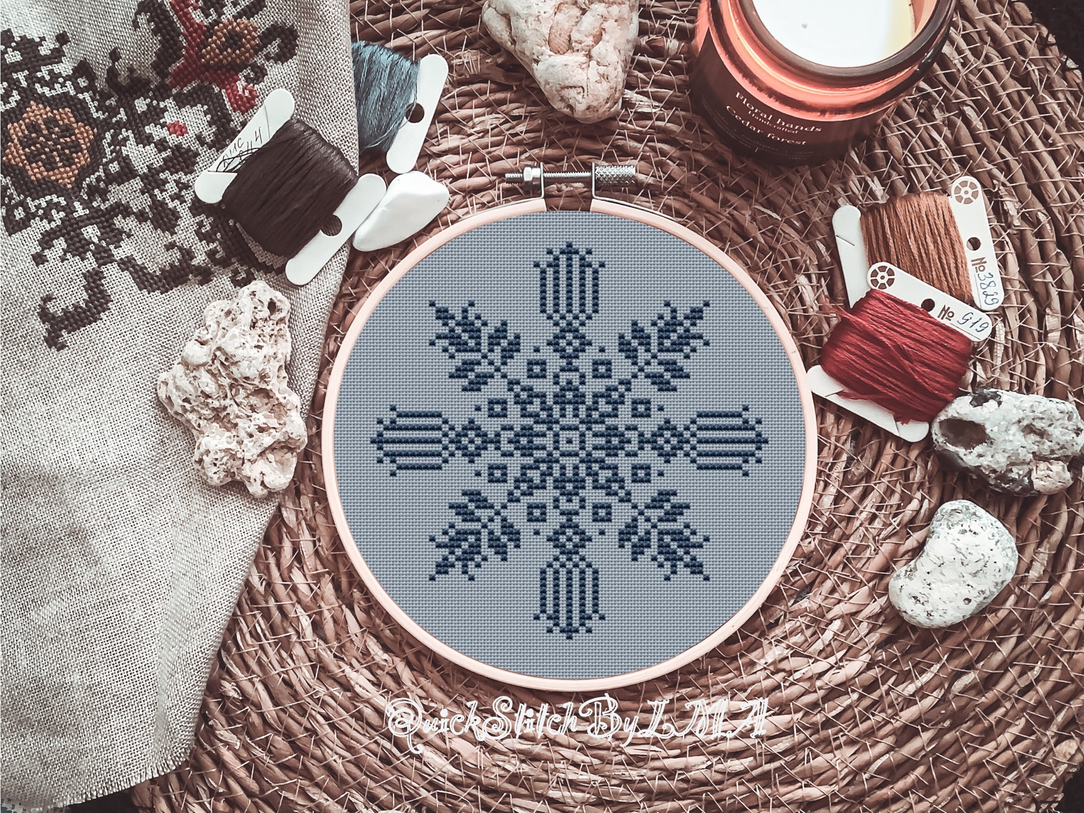 Snowflake Cross Stitch Pattern Instant Download PDF, Winter Cross ...