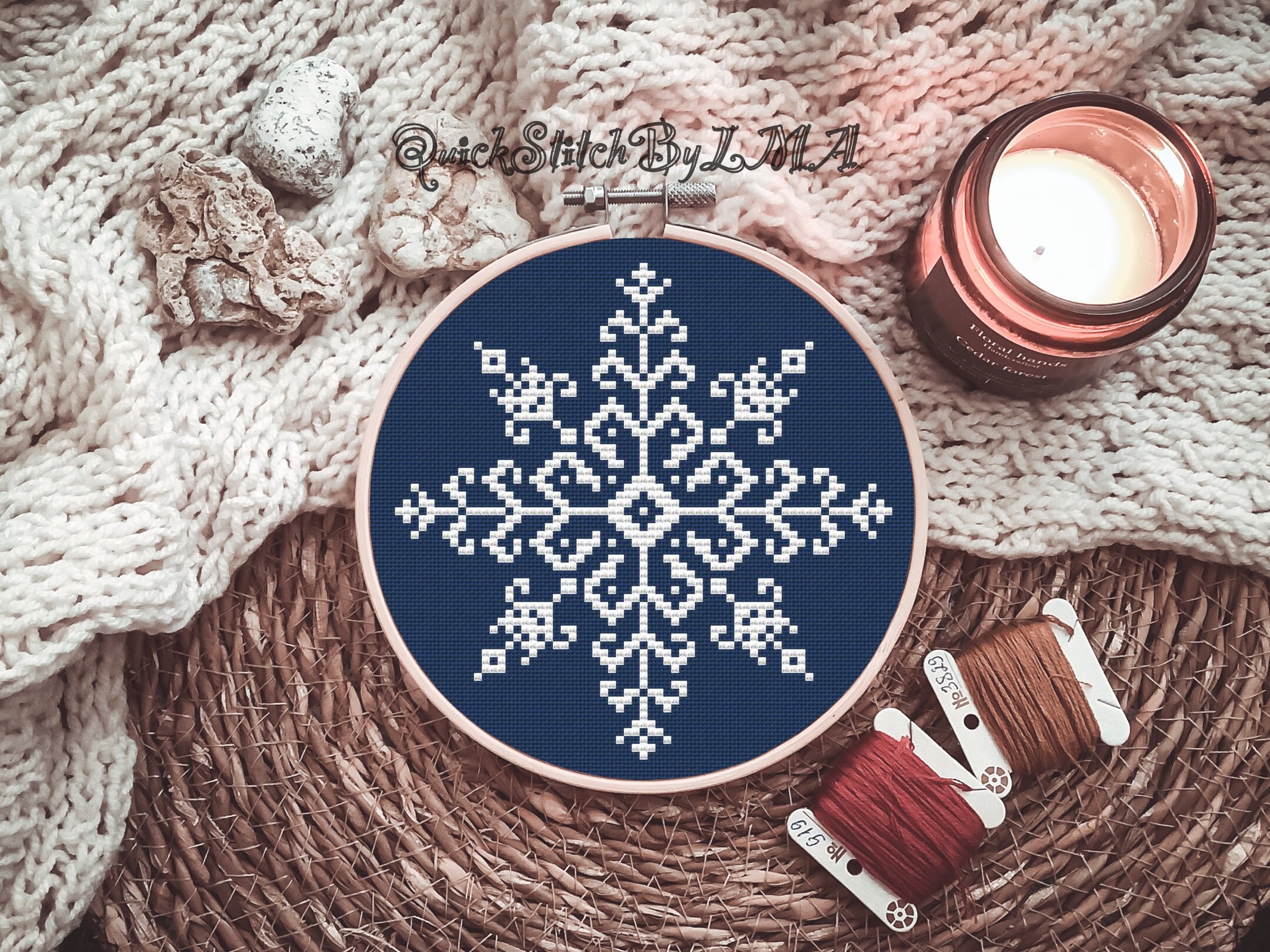 Snowflake Cross Stitch Pattern Instant Download PDF, Winter Cross ...