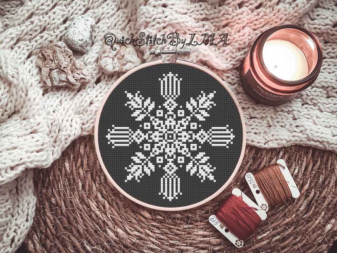 Snowflake Cross Stitch Pattern Instant Download PDF, Winter Cross ...