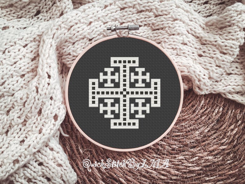 Jerusalem Key Pattern Jerusalem Cross Stitch Pattern, Ancient Christianity Symbol (PDF ...