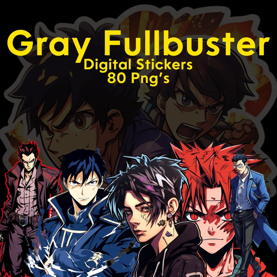 Gray Fullbuster Anime Sticker PNG Pack, Anime Sticker Set, Anime PNG, Anime SVG, Sticker Design