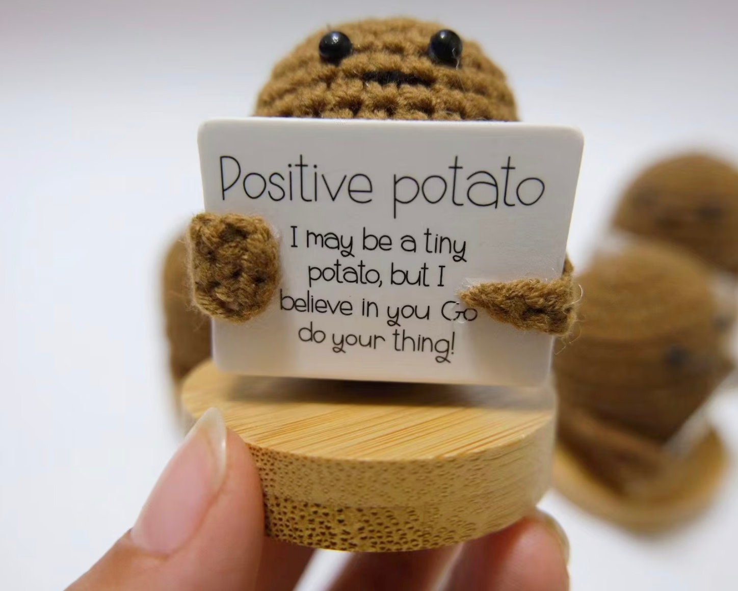 The real Positive Potatoes l 10 different quotes l With Greeting Card +  Stand