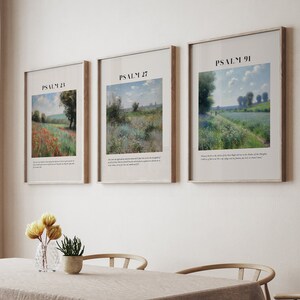 Vintage Psalm Prints Set: Floral Scripture Wall Art (Digital Download)