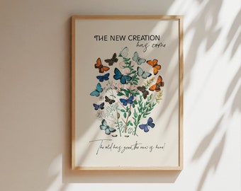 Schmetterling Christian Poster, Vintage Bibel Vers Kunst (Digitaler Download)