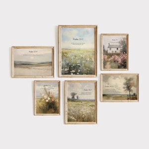Vintage Psalm Bibel Vers Kunstdrucke: Christian Gallery Set (digitaler Download)