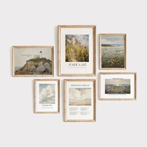 Vintage Christian Wand Kunst Set: Schrift Gemälde Drucke (Digitaler Download)