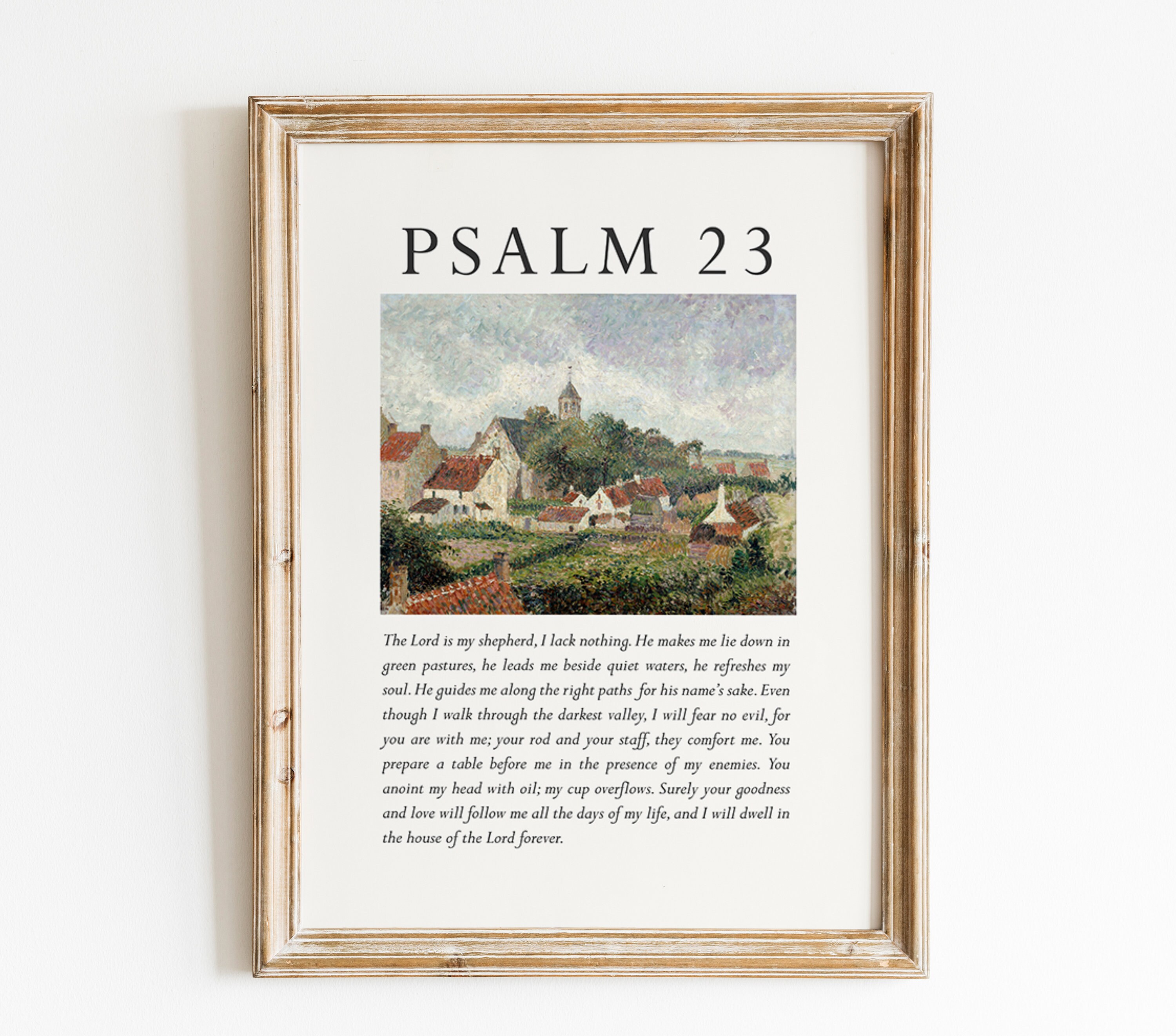 Vintage Landscape Psalm Print Set: Christian Bible Verse Wall Art ...