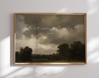 Vintage Landscape Christian Wall Art: Scripture Print (Digital Download)