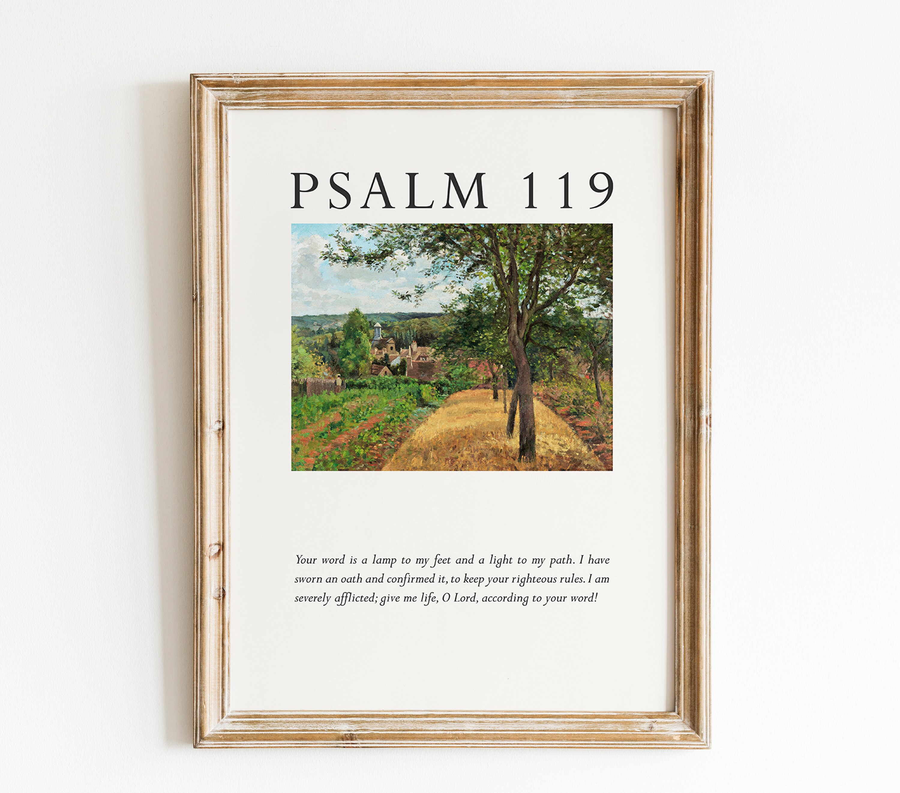 Vintage Landscape Psalm Print Set: Christian Bible Verse Wall Art ...