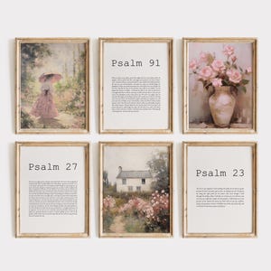 Pink Psalm Bible Verse Collage: Modern Christian Wall Art (Digital Download)
