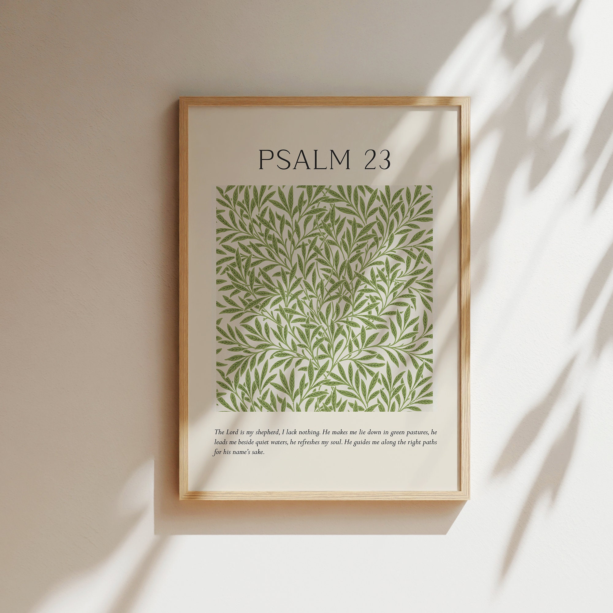 Vintage Psalm 23 Floral Print Set: Christian Home Decor (digital ...