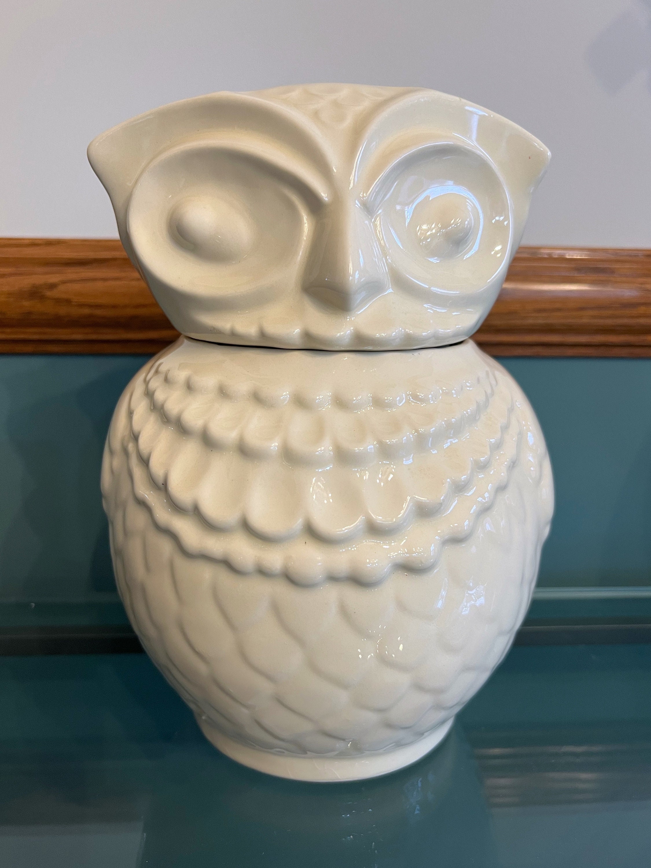 Vintage Owl Cookie Jar, unmarked, possible McCoy, 1950s, good condition