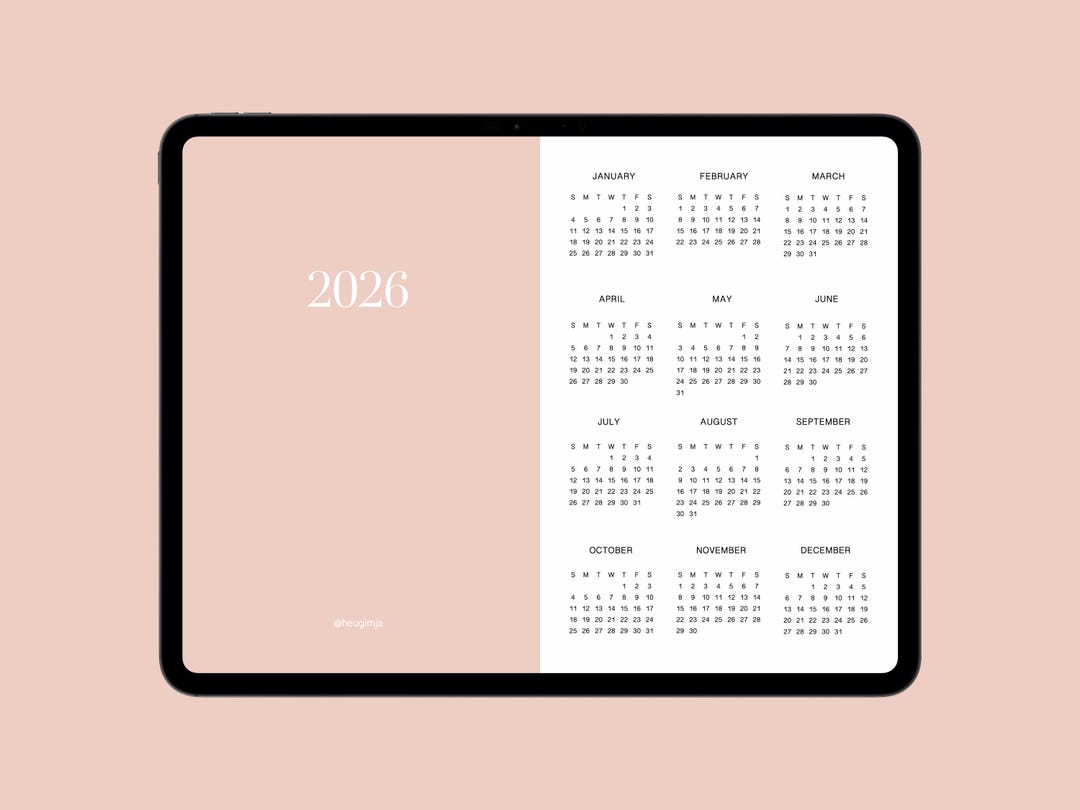 HYPERLINKED DIGITAL PLANNER (sunday Start / Blush Color) - Etsy