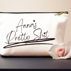 PERSONALIZED Makeup Bag CUSTOM Cosmetic Bag Funny Bridesmaid Gift Personalized Travel Bag Toiletry Bag Gift for Sister Beauty Bag Pouch