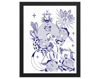 Lizard & Snake - Framed poster