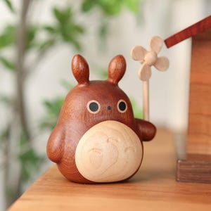Handcrafted Totoro Wooden Decor: Ghibli Fan Gift