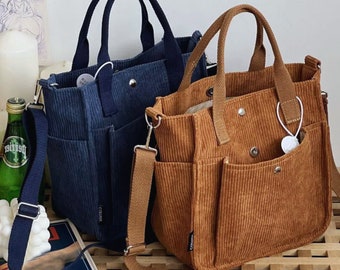 Totebag Corduroy schoudertas Tote tassen voor dames Strandtas Kleine schoudertas Hobo tas Schoudertas voor dames Schoudertas Zijtas Geschenken