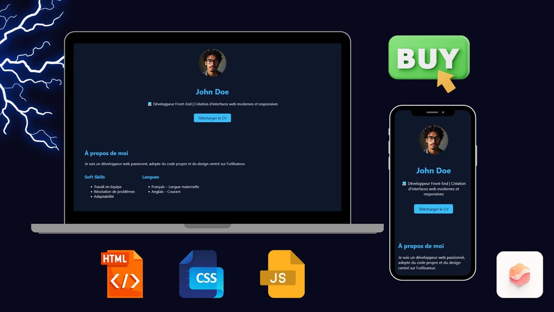 Modern Cv Website Template – Responsive Html/css/javascript Portfolio ...
