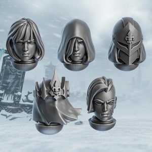 5er-Pack Wargame Sisters of Minor Guilt & Avatar Köpfe Set - 32 mm