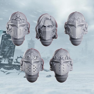 Pack x5 Wargame War Sisters Head Bits "Valiant Heart" Set - 32 mm