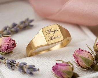 Gouden Zegelring "Meisjesmama" | Het Perfecte Moederdag Cadeau